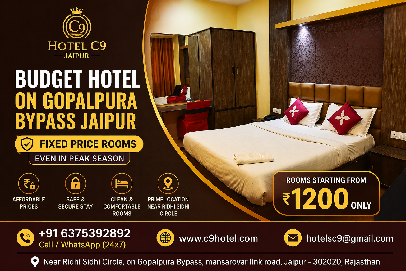 Budget hotel on gopalpura byepass jaipur